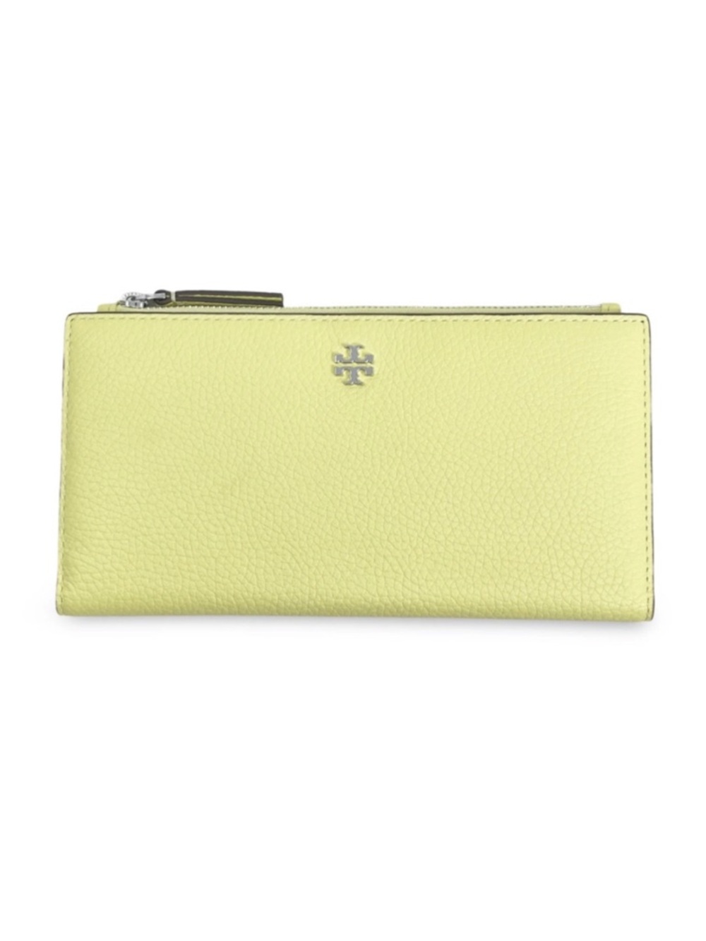 Tory Burch | NWT Blake ColorBlock Slim Envelope Wallet Yellow Pinefrost Silver